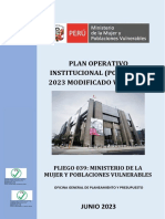 Plan Operativo Institucional (POI) Anual 2023 Modificado Versión 1 Del MIMP