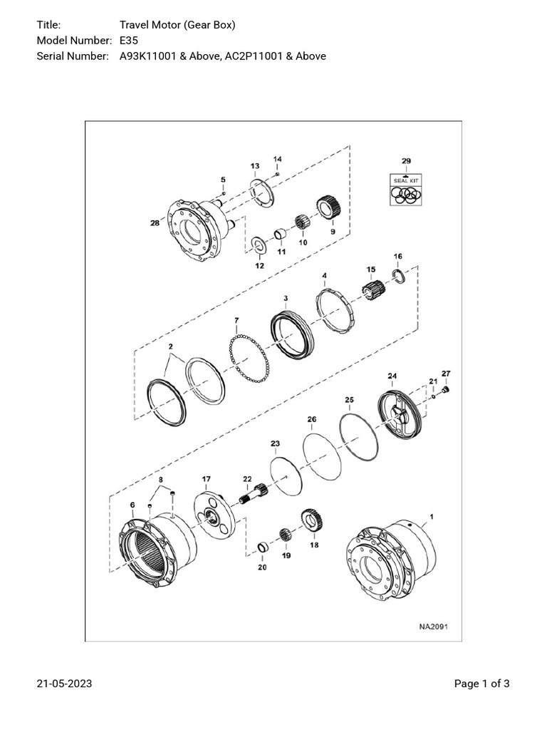 Travel Motor (Gear Box)_E35 PDF Gear Tools