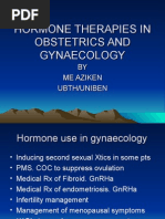 Hormone Therapies in Obstetrics and Gynaecology