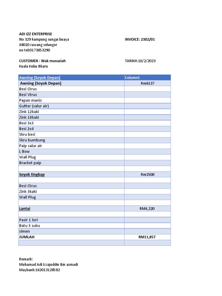 Invoice Wakmun1 | PDF