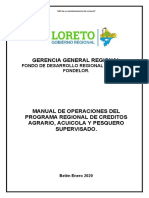 MANUAL DE OPERACIONES DE CREDITOS AGRARIOS SUPERVISADOS MODIFICADO 20 Enero 2020