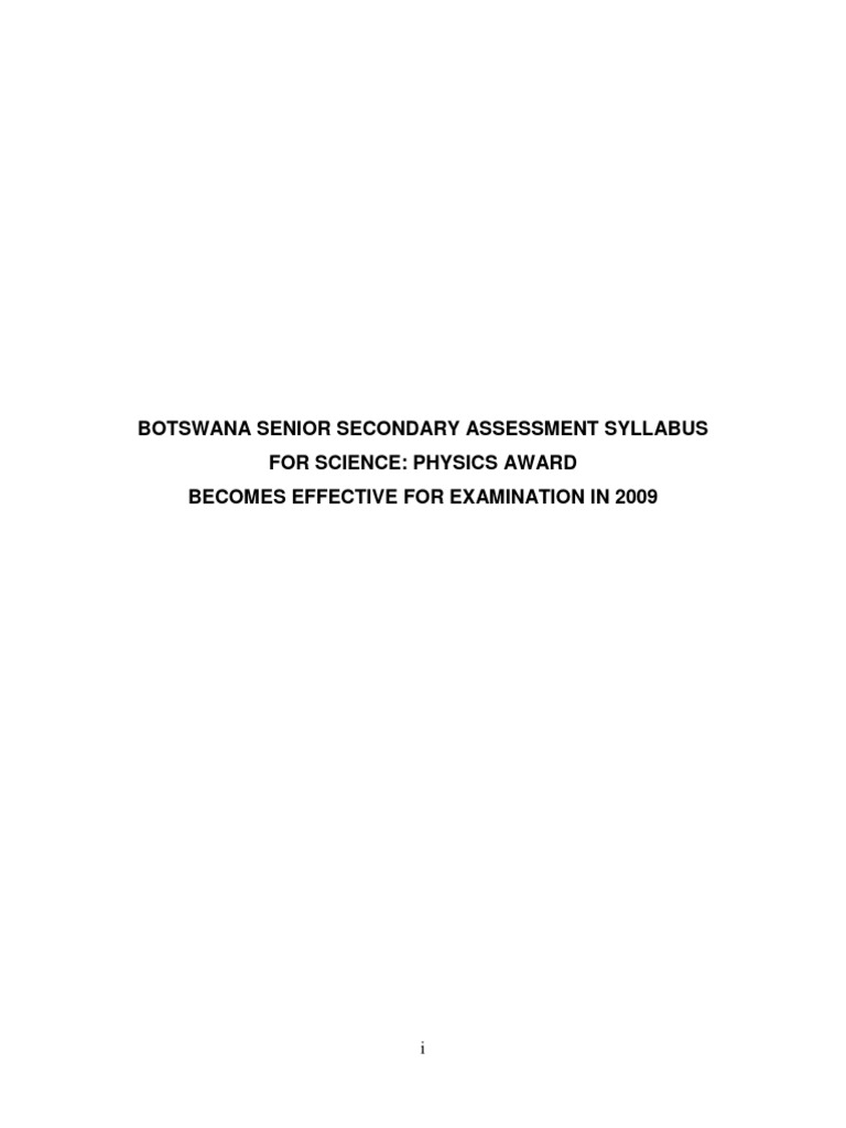 Physics Syllabus 2023 Bgcse
