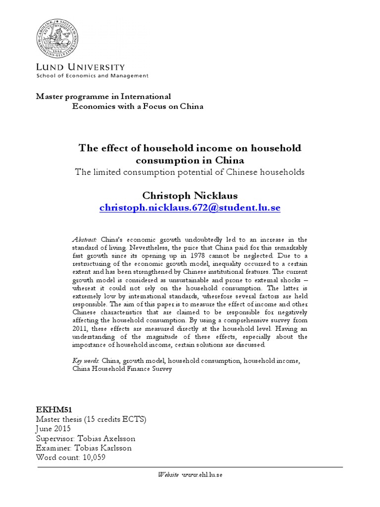 DONE + 2015 Thesis The Effect of Household On Household