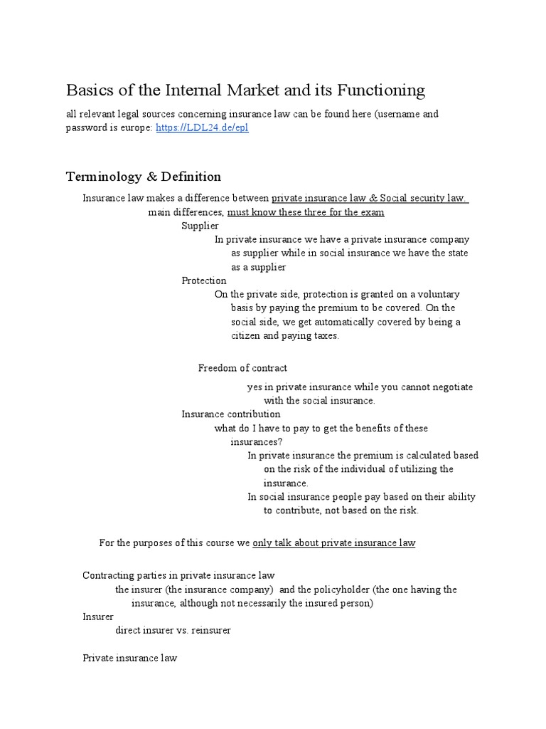 Insurance Law (Merged) | PDF | Insurance | Directive (European Union)