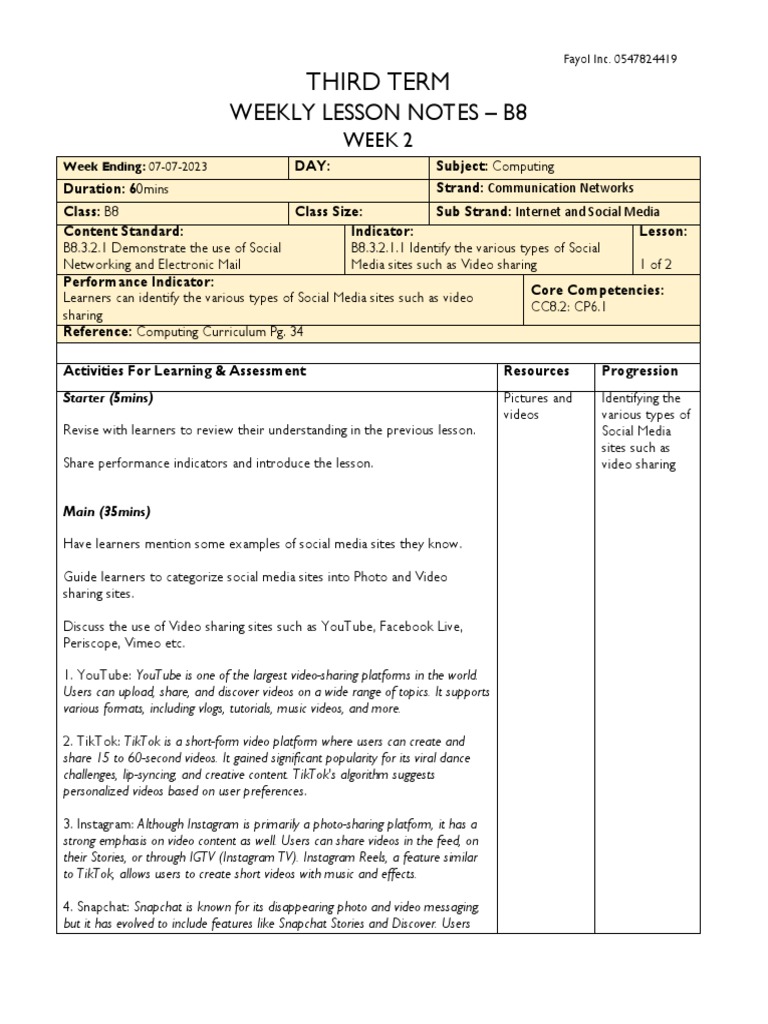 Basic 8 Term 3 Week 2 Computing 1 Pdf Social Media Popular
