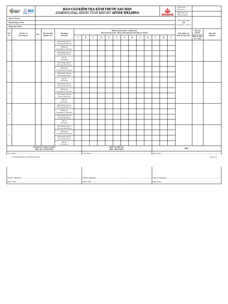 04.F.02-HD.06.QAQC - Dimensional Inspection Report | PDF