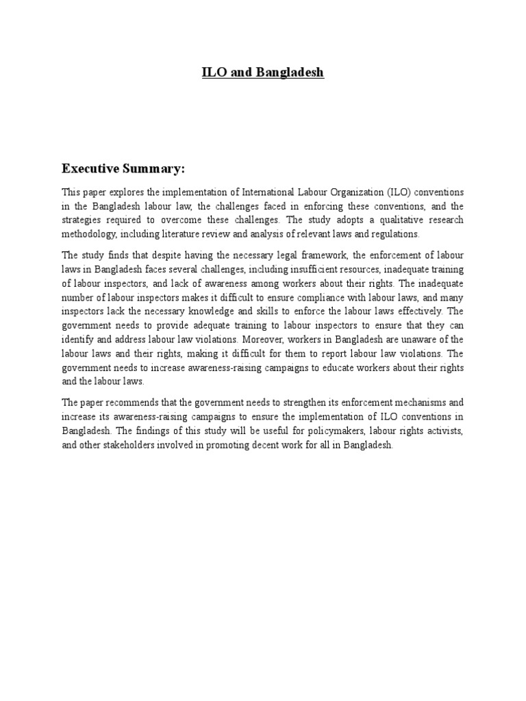 Ilo Bd Pdf International Labour Organization Labour Law