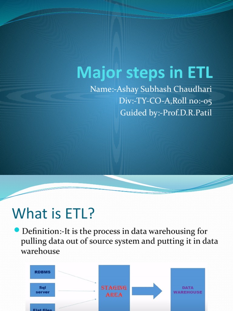 Major steps in ETL | PDF