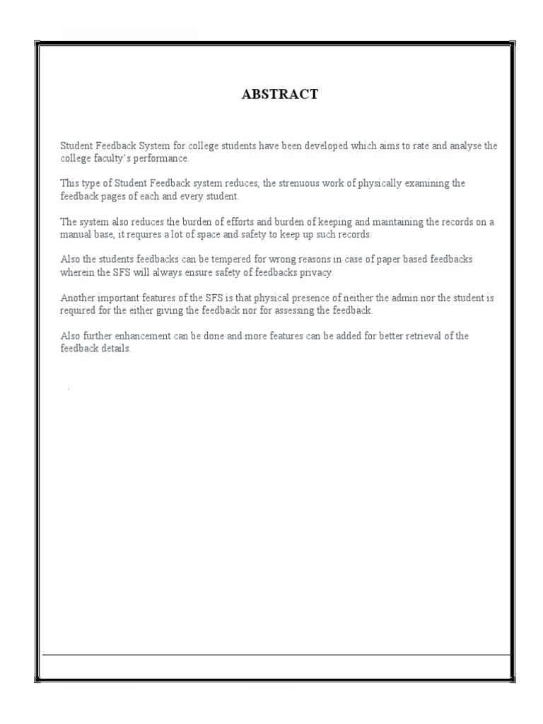 Online Feedback Management System Pdf Html World Wide Web