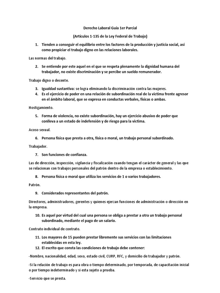 Derecho Laboral Guía 1er Parcial Pdf Salario Derecho Laboral