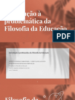 Introduo Problemtica Da Filosofia Da Educao