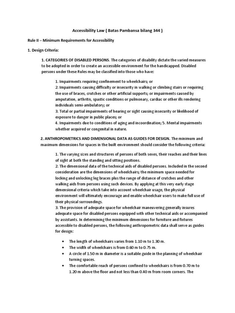 An Overview of the Minimum Accessibility Requirements Under Philippine