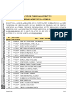 Citación de Personas Aspirantes Y Listado de Puestos A Ofertar