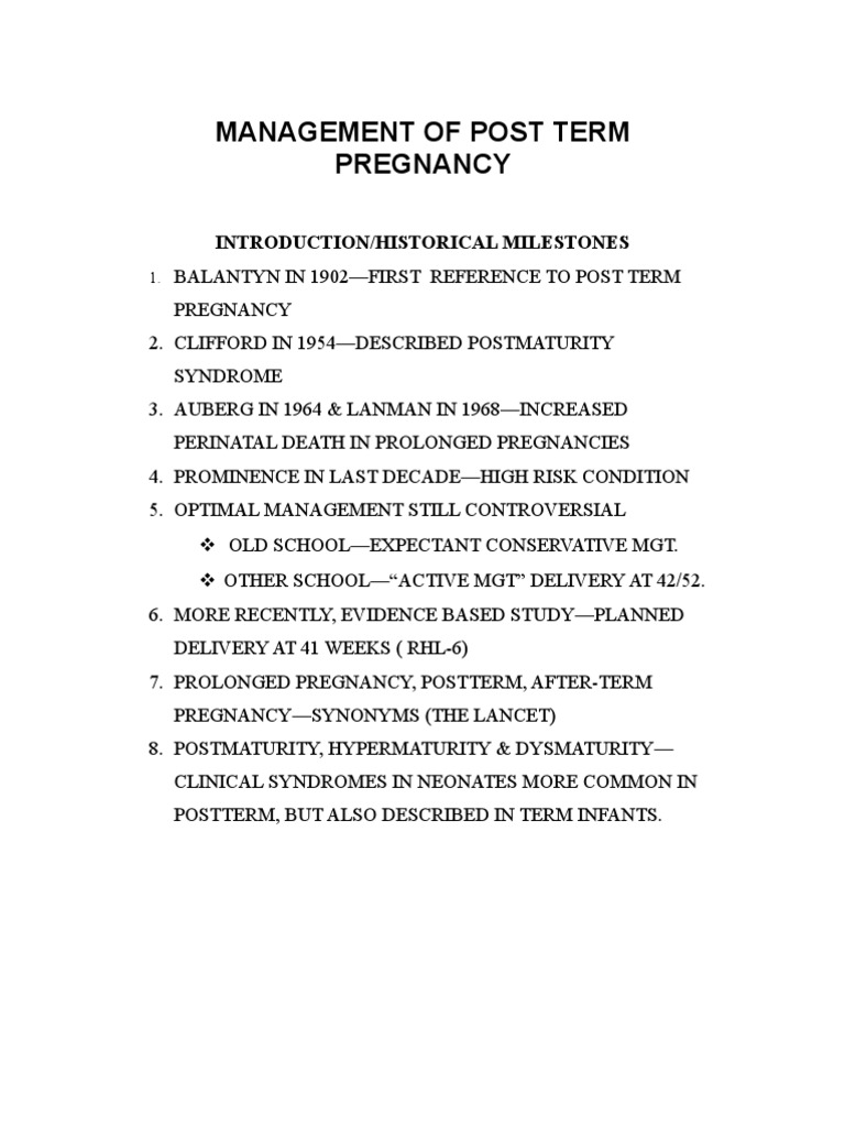 Causes Of Post Term Pregnancy