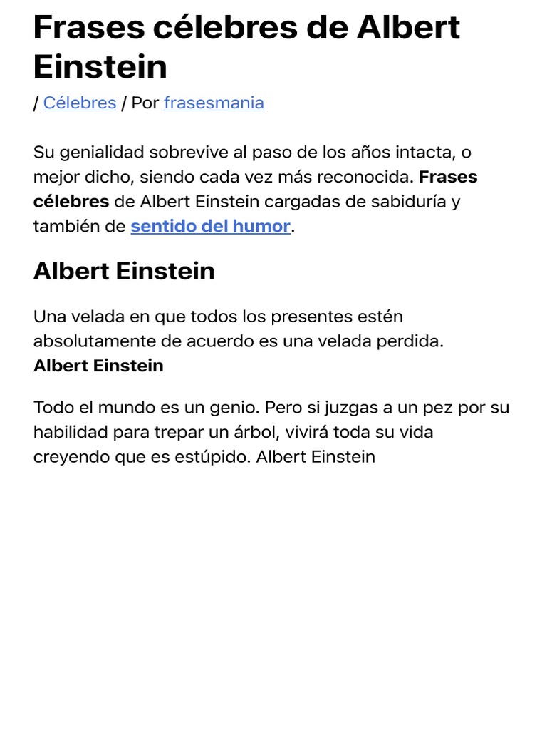 Frases Célebres de Einstein | PDF | Albert Einstein, image size:768x1024