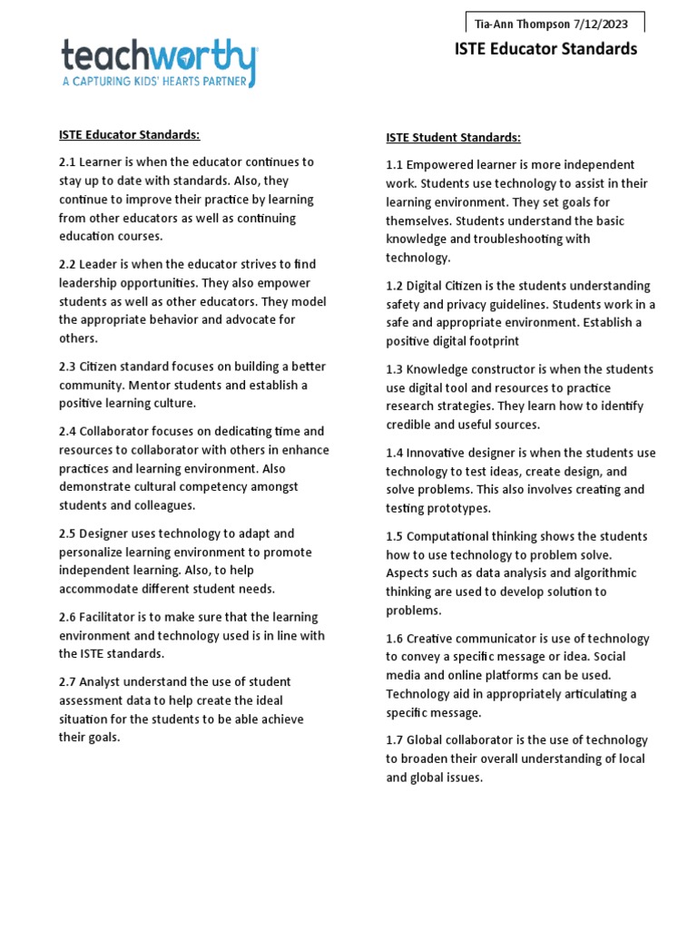 Educator Iste Standards-1 | PDF | Learning | Mentorship