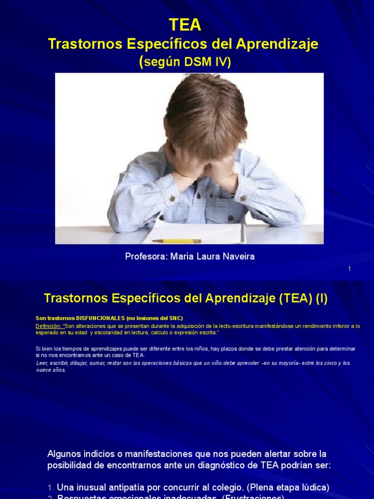 Trastornos Específicos del Aprendizaje (TEA) | PDF | Afasia | Ciencia ...