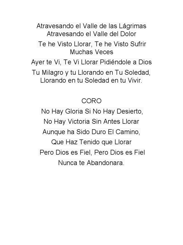 Atravesando El Valle de Las Lágrimas Atravesando El Valle Del Dolor | PDF