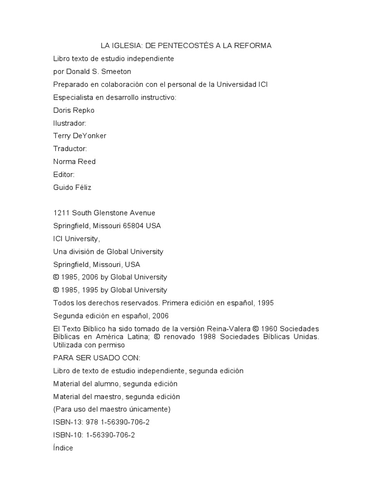 Historia de la Iglesia: Pentecostés a Reforma | PDF | Iglesia cristiana ...
