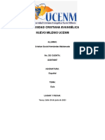 Universidad Cristiana Evangélica Nuevo Milenio Ucenm: Alumno: Cristian David Hernández Maldonado