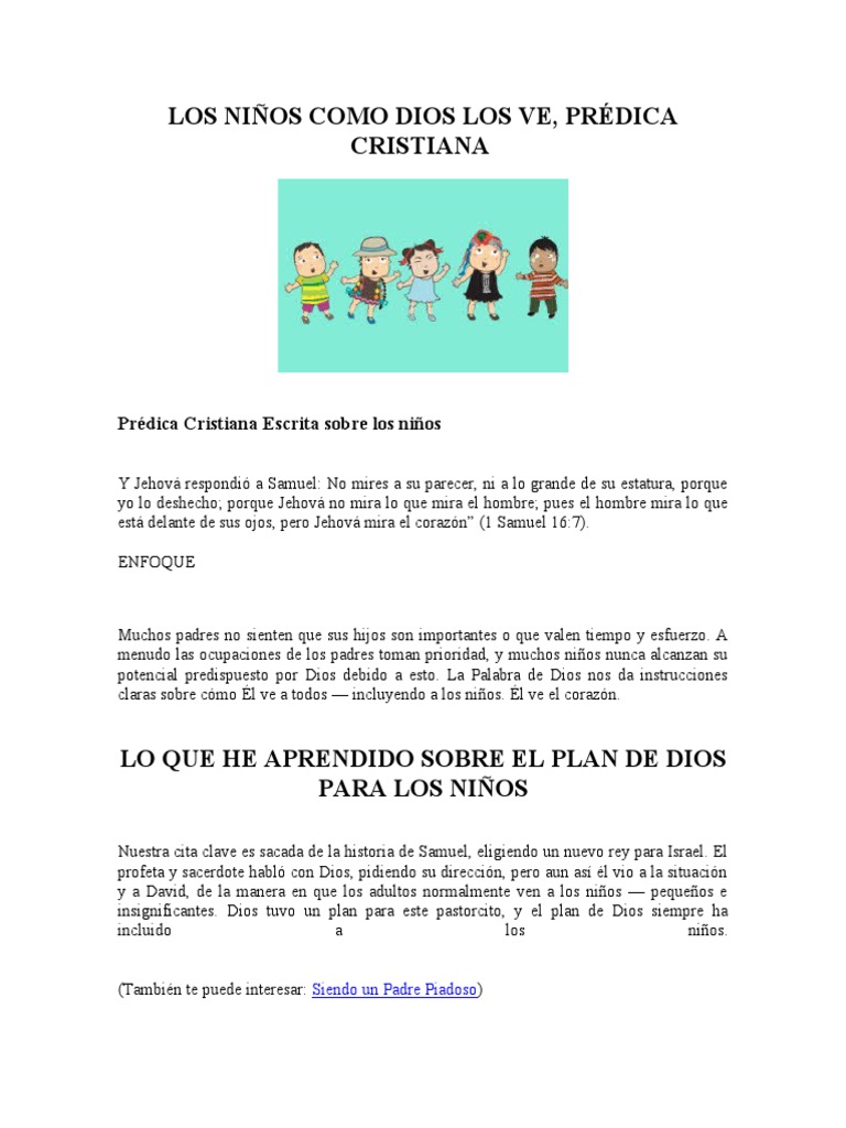 La Visión de Dios para los Niños | PDF | Jesús | Libro del éxodo, image size:768x1024