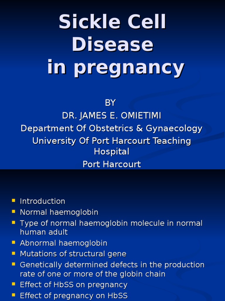 Sickle Cell Disease Management in Pregnancy | PDF | Medical Specialties ...