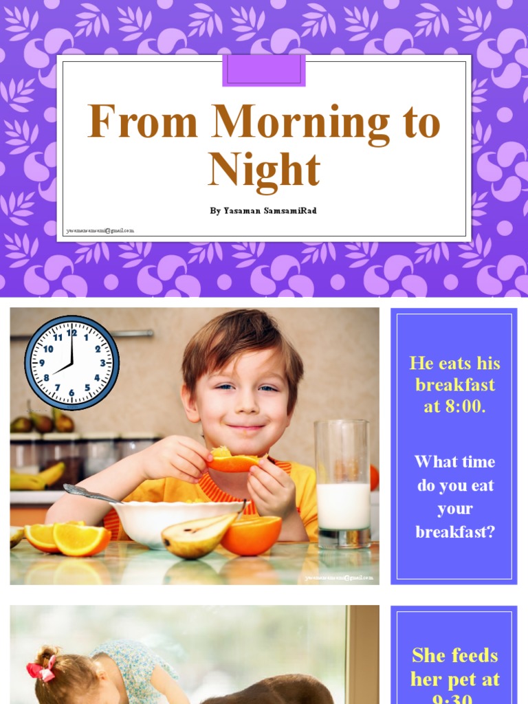 Daily Routine and Activity Times | PDF