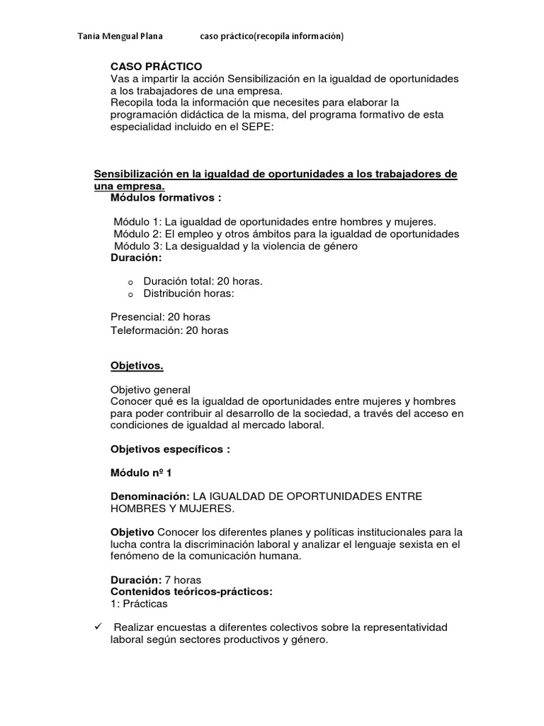 Igualdad de Oportunidades en Empresas | PDF | Estudios de género ...
