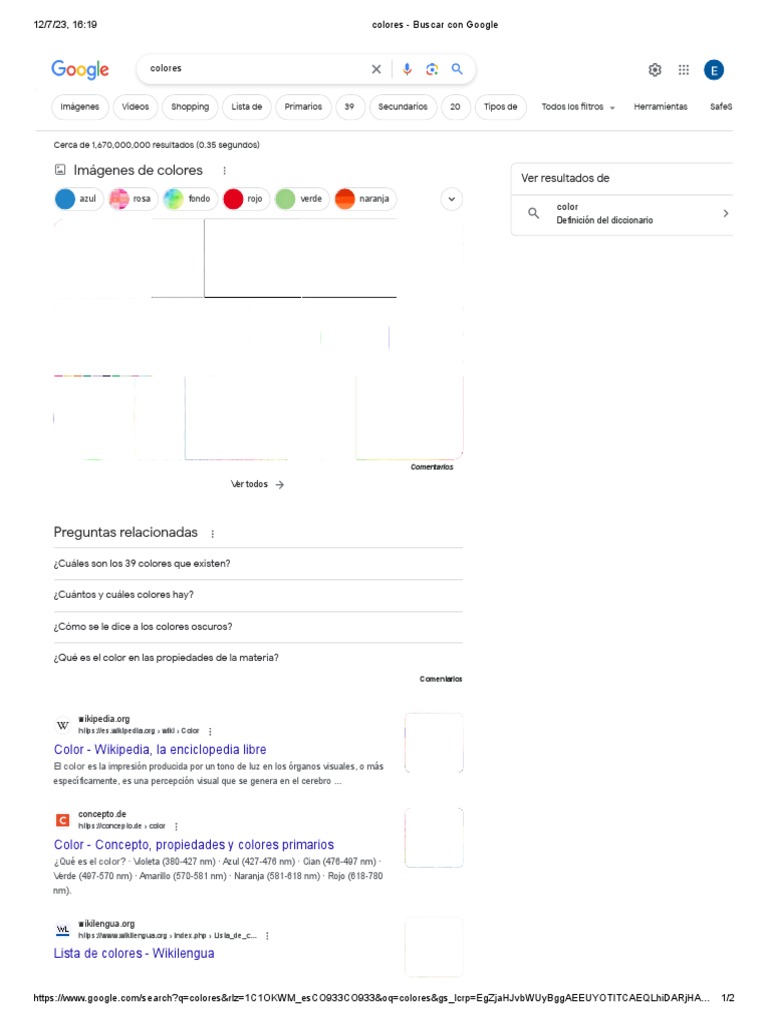 Colores - Buscar Con Google | PDF | Color | Azul