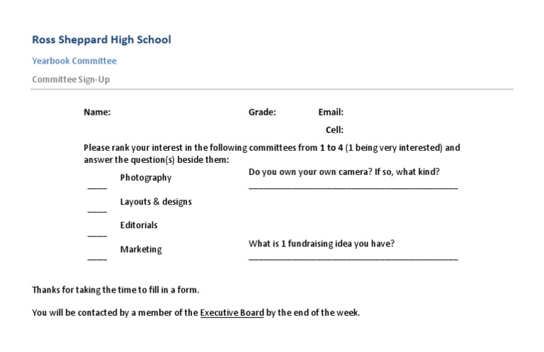 Committee Sign Up | PDF