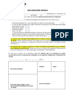 Declaración Jurada Entrega de Documentos Pendientes