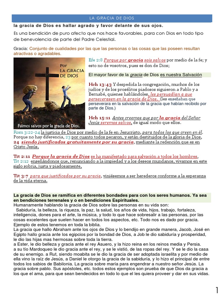 La Gracia de Dios | PDF | Gracia divina | Cristo (título)