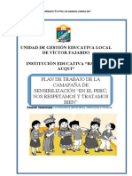 Plan de Implementación de La Campaña de Sensibilización en El Perú Nos Respetamos y Tratamos Bien