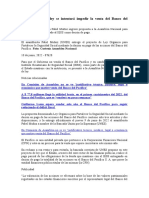 Con Proyecto de Ley Se Intentará Impedir La Venta Del Banco Del Pacífico