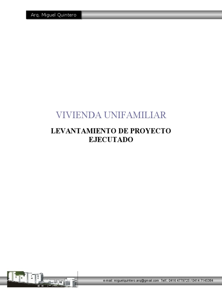 Proyecto de Vivienda Unifamiliar en Táchira | PDF