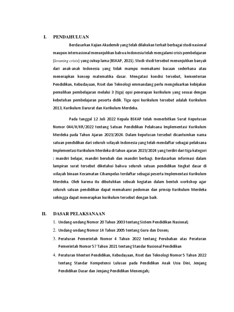 Workshop Kurikulum Merdeka Cihampelas 2023 | PDF