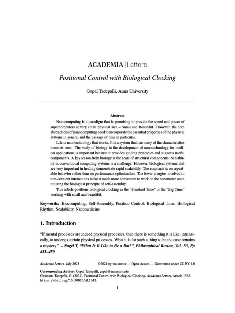 Positional Control With Biological Clock PDF Circadian Rhythm
