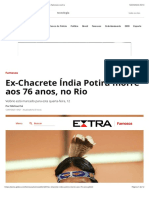 Ex-Chacrete Índia Potira Morre Aos 76 Anos, No Rio - Famosos - Extra