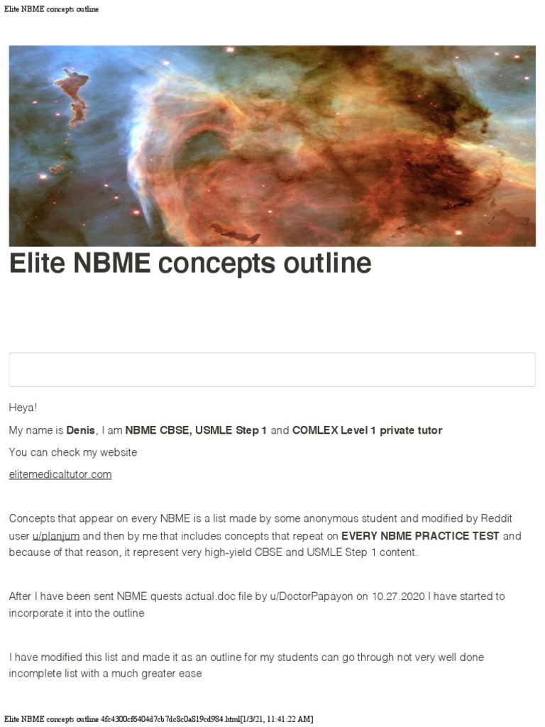 High-Yield NBME Concepts Outline | PDF | Metastasis | Apoptosis