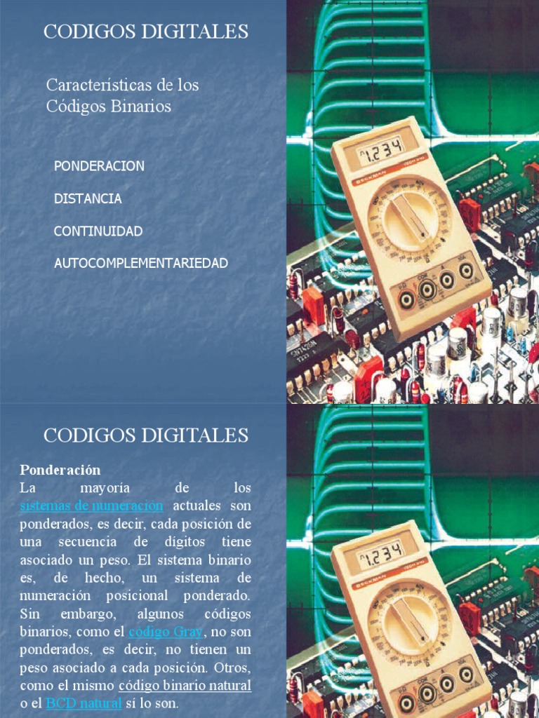 Características de Códigos Digitales | PDF | Decimal codificado en ...