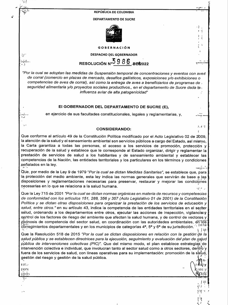 Resolucion 5986 | PDF