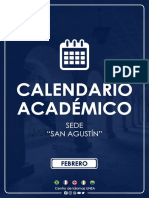 Calendario Academico Febrero San Agustín