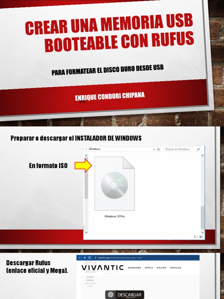 RUFUS - Instructivo para Crear USB Booteable | PDF