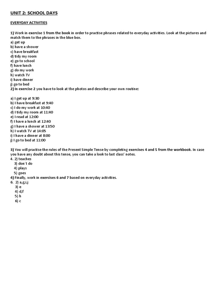 1st Year - ON THE PULSE 1 - UNIT 2 - 4th Part | PDF
