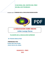 Filosofia de La Educacion Superior - Cuestionario