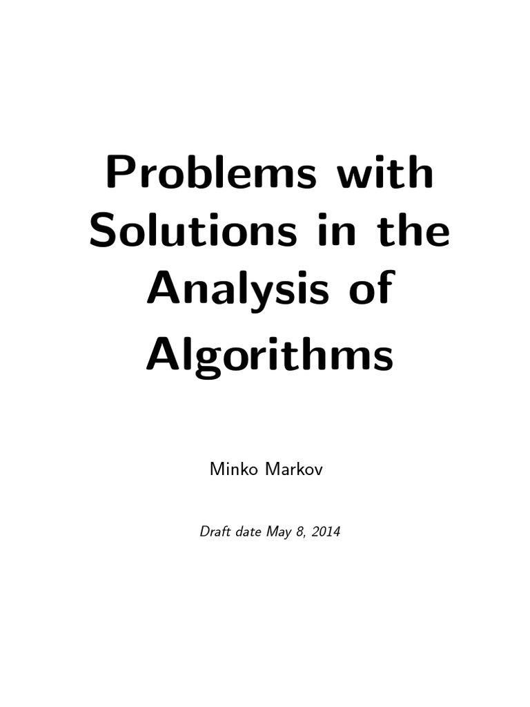 Problems With Solutions in The Analysis of Algorithms | PDF ...