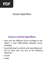 Access Specifiers