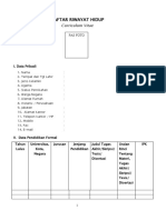 Format CV Untuk Sertifikasi PII 2019