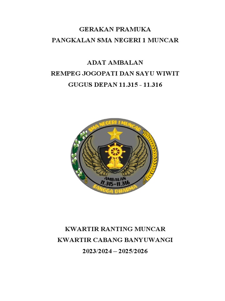 Adat Ambalan Pramuka SMA Negeri 1 Muncar | PDF | Griya & Taman