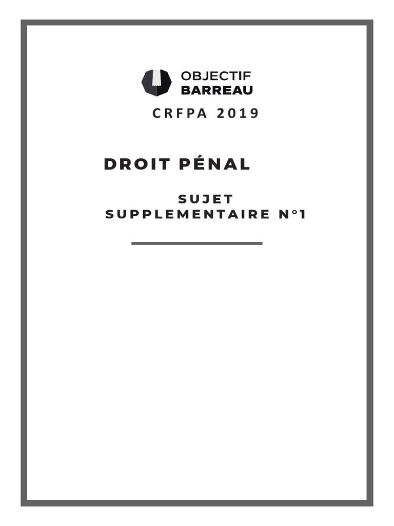 Objectif Barreau Correction : Objectif Barreau, Préparation au CRFPA ...